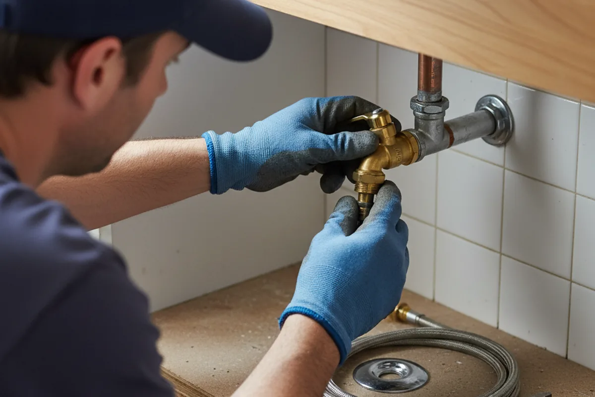 Shutoff valve and fitting work during Emergency Plumbing in Newton Center